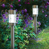 Martello Outdoor Solar LED Stake Light - Brushed Stainless Steel - Set of 4