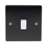 Matt Black Low Profile 10A 2 Way 1 Gang Light Switch