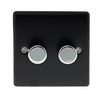 Matt Black Low Profile 2 Gang 2 Way Dimmer Switch