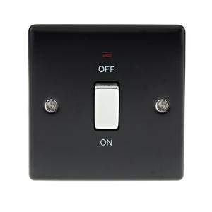 Matt Black Low Profile 20A DP Switch with Neon