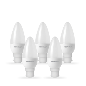 Megaman 3.5W Warm White LED Candle Bulb - Bayonet Cap - Pack of 5