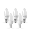 Megaman 5.5W Warm White LED Candle Bulb - Small Bayonet Cap - Pack of 5