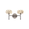 Monte Carlo Twin Switched Wall Light With Polished Chrome And Crystal Shade