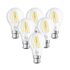 Osram 7W Warm White Dimmable LED Decorative Filament GLS Bulb - Bayonet Cap - Pack of 6