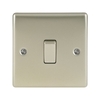 Pearl Nickel Low Profile 10A 2 Way 1 Gang Light Switch