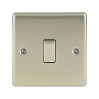 Pearl Nickel Low Profile 10A 2 Way 1 Gang Light Switch