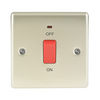 Pearl Nickel Low Profile 45A Cooker Switch