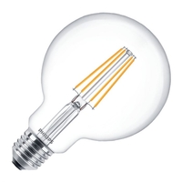 Philips Classic 8W Warm White Dimmable LED Decorative Filament 95mm Globe Bulb - Screw Cap