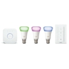 Philips Hue 10W White and Colour Changing LED WiFi GLS Bulb - Bayonet Cap - Pack of 3 including Hue Bridge and Dimmer Switch