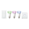 Philips Hue 10W White and Colour Changing LED WiFi GLS Bulb - Screw Cap - Pack of 3 including Hue Bridge and Dimmer Switch