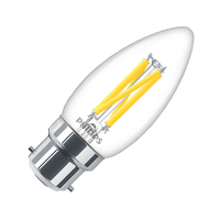 Philips Master Value 3.4W Warm White LED Dimtone Decorative Filament Candle Bulb - Bayonet Cap