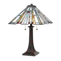 Quoizel Maybeck 2 Light Tiffany Style Table Lamp - Valiant Bronze