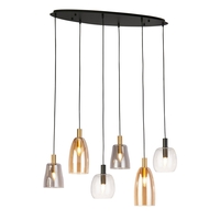 Searchlight Divine Glass 6 Light Bar Ceiling Pendant - Multi Coloured