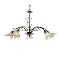 Searchlight Lily 5 Light Dual Mount Chandelier - Antique Brass