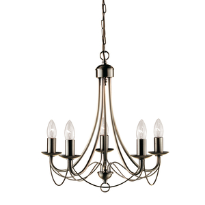 Searchlight Maypole 5 Light Chandelier - Antique Brass