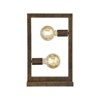 Searchlight Oblong 2 Light Table Lamp - Rustic Brown