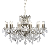 Searchlight Paris 12 Light Chandelier - Antique Brass