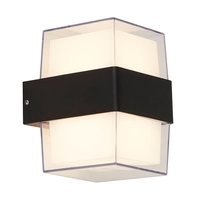 Searchlight Square LED Outdoor Up & Down Wall Light - Black