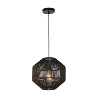 Searchlight Wicker Ceiling Pendant Light - Black