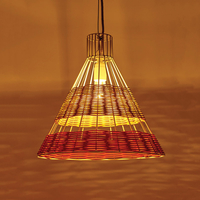 Serax Rattan Ceiling Pendant Light - Red