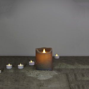 Sirius Sara Battery Operated LED Grey Wax Candle - 125mm