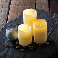 Sirius Tenna Battery Operated LED Almond Wax Candles - Set of 3