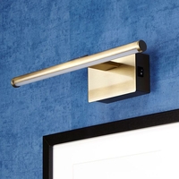 Slimline Medium Battery Operated LED Picture Light - Antique Brass