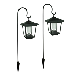 Solar Hanging Lantern with Crook - Set of 2