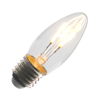 Tagra 3W Warm White Dimmable LED Curved Decorative Filament Candle Bulb - Screw Cap