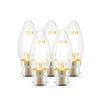 Tagra 4W Warm White Dimmable LED Decorative Filament Candle Bulb - Bayonet Cap - Pack of 5