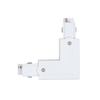 Three Circuit Track Left Side L Shaped Connector - White