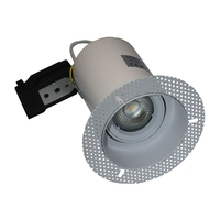 Trimless Plaster-In Fire Rated Tiltable Downlight - White - Pack of 6