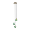 Uno 3 Light Glass Cascade Ceiling Pendant - Green