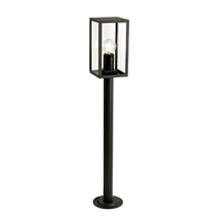 Whitby Outdoor Tall Post Light - Graphite Black with Clear Diffuser