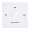 White Moulded 20A Double Pole Water Heater Switch