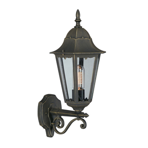 Zagreb Up Wall Lantern - Black and Gold