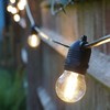 14M Connectable Festoon Lights - 15 Black Bulb Holders