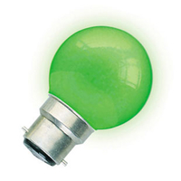 1W Green LED Golf Ball Bulb - Bayonet Cap