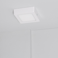 6W Square Selectable White LED Flush Ceiling Light 105x105 mm