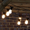 9M Weatherproof Festoon Lighting - 8 Black Bulb Holders