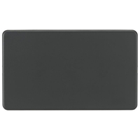 Anthracite Screwless 2G Blanking Plate