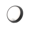 Aries 8W Cool White LED Round Coastal Bulkhead with PIR Sensor - Black