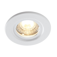 Atom 5W Dimmable Cool White LED Fire Rated Downlight - White