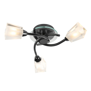 Austin 3 Light Flush Fitting - Black Chrome