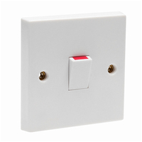 Axiom 20A Double Pole Switch - White