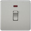 Brushed Chrome Screwless 20A 1G DP Switch with Neon