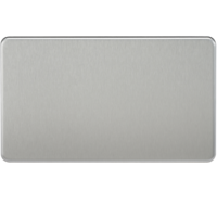 Brushed Chrome Screwless 2G Blanking Plate