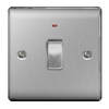 Brushed Steel Low Profile 20A DP Switch with Neon