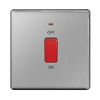 Brushed Steel Screwless 45A Cooker Switch with Neon