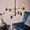 Capital 6 Arm Ceiling Pendant Light - Black